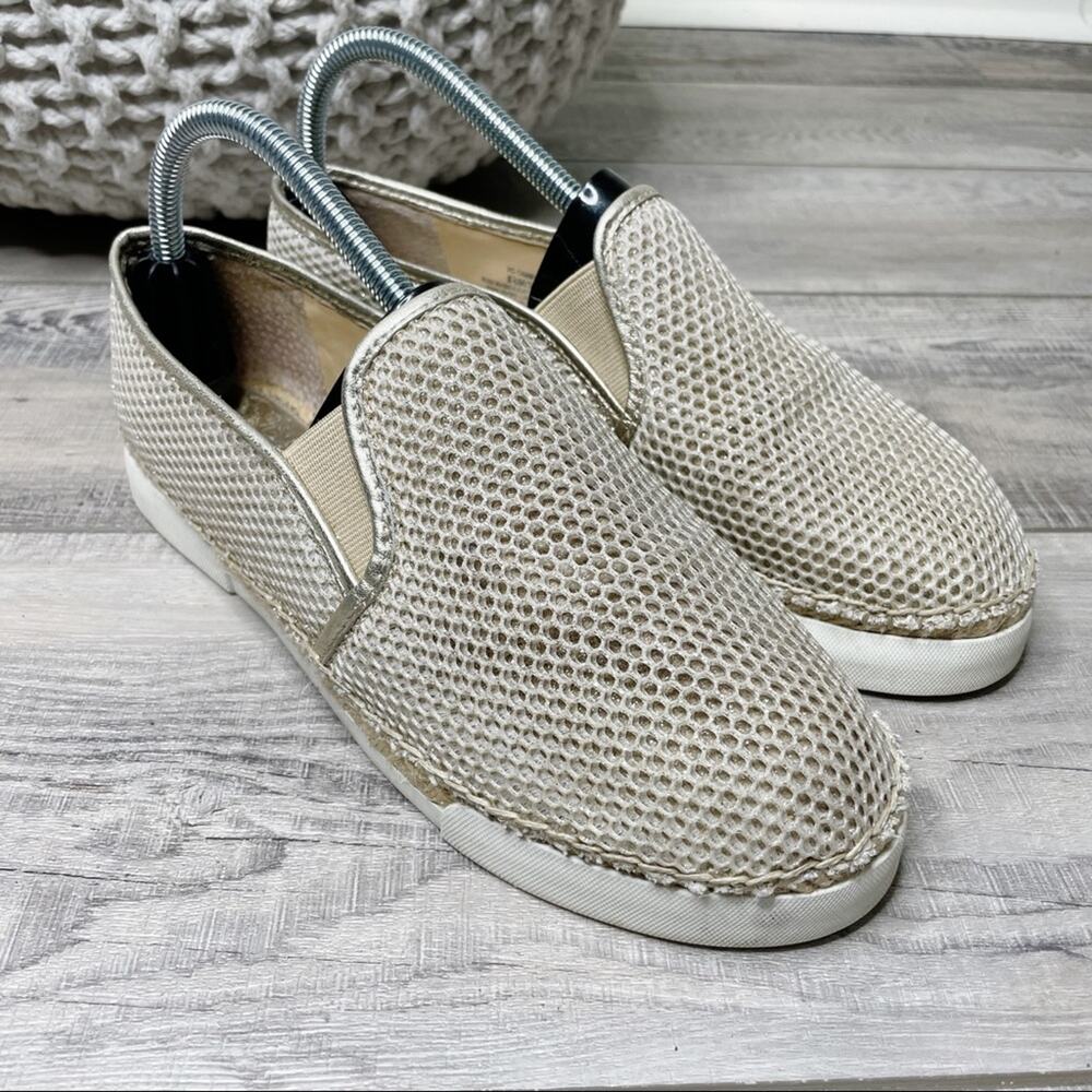Vince Camuto Tambie Metallic Slip On Espadrille Sneakers Silver Size 8.5M